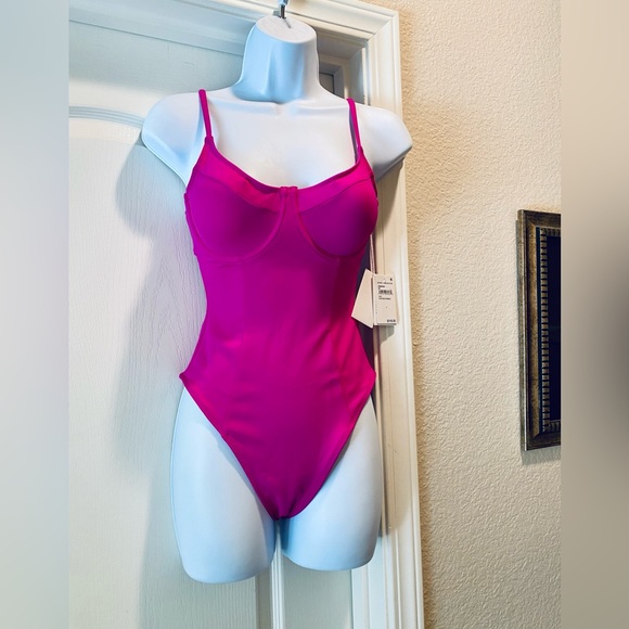 GOOD AMERICAN Fuchsia Pink Swimsuit Size S - Picture 4 of 11